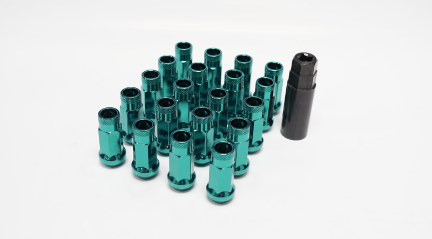 Picture of Muteki SR48 M12x1.25 48mm Open End Lug Nut Set Green Blue