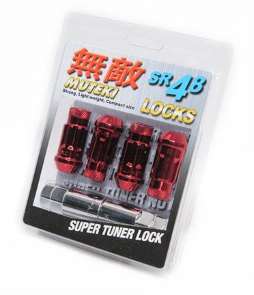 Picture of Muteki SR48 Locking 12x1.25 Lug Nut Set (4pcs) - Red