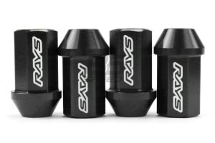 Picture of Rays Dura-Nut L42 12x1.25 Straight Type Black Lug Nuts w/Locks