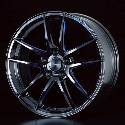 Picture of Weds RN-55M 18x7.5+45 5x100 Black Blue Machine